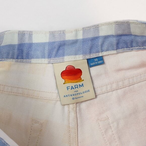 Farm Rio for Anthropologie Gingham Shorts Red Blue Yellow - Size XS X-Small - Picture 3 of 6